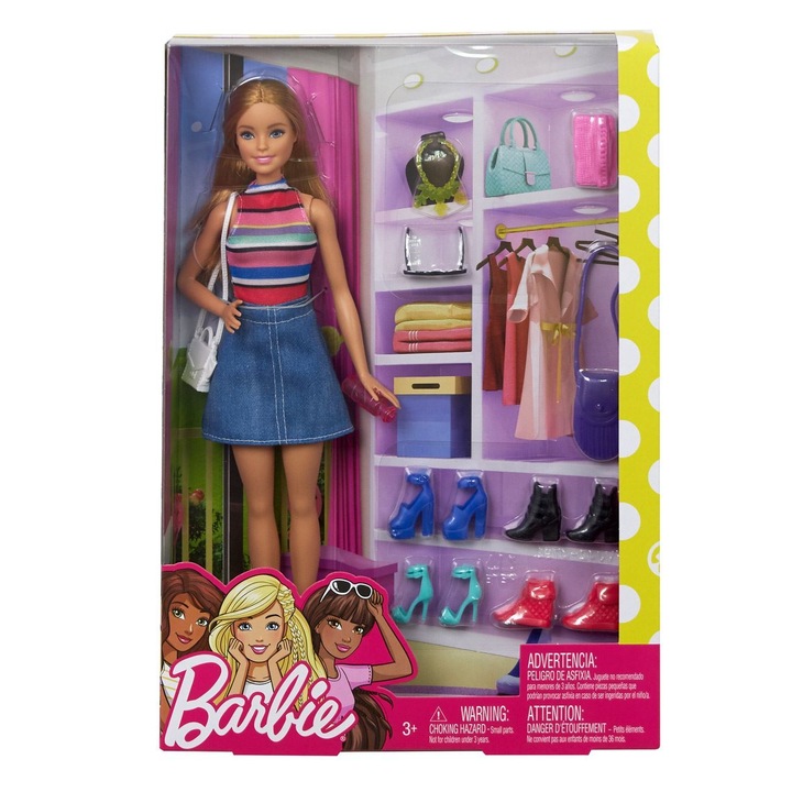 Barbie baba divatos kiegészítőkkel, Mattel