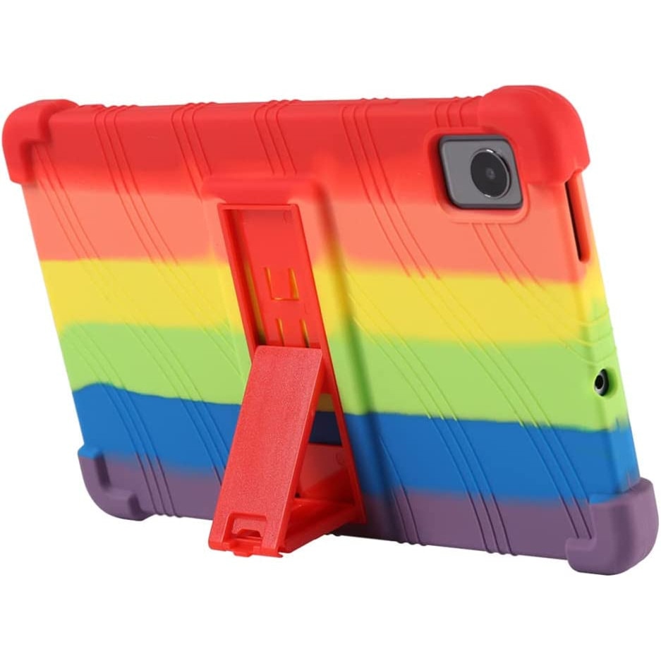 Husa de tip stand Sigloo, pentru tableta NOKIA T21, protectie 360, Shockproof, din silicon, Rainbow