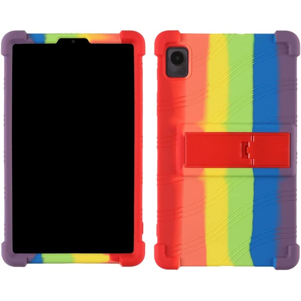 Husa de tip stand Sigloo, pentru tableta NOKIA T21, protectie 360, Shockproof, din silicon, Rainbow