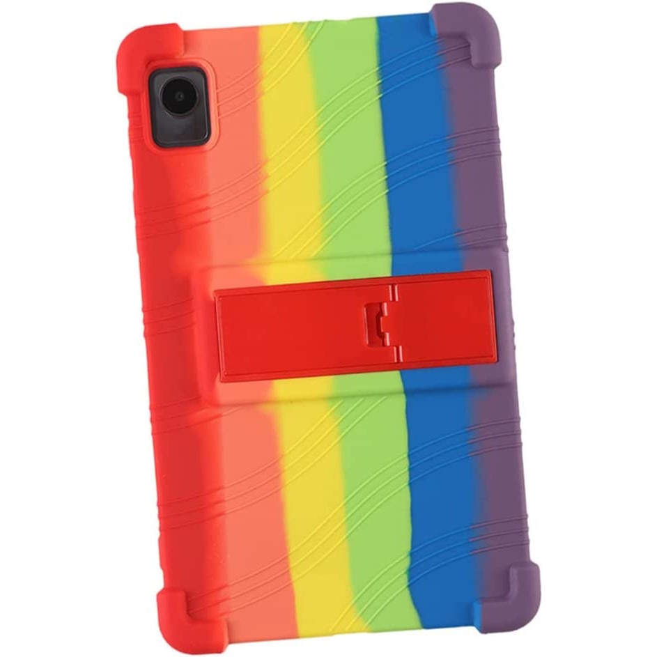Husa de tip stand Sigloo, pentru tableta NOKIA T21, protectie 360, Shockproof, din silicon, Rainbow
