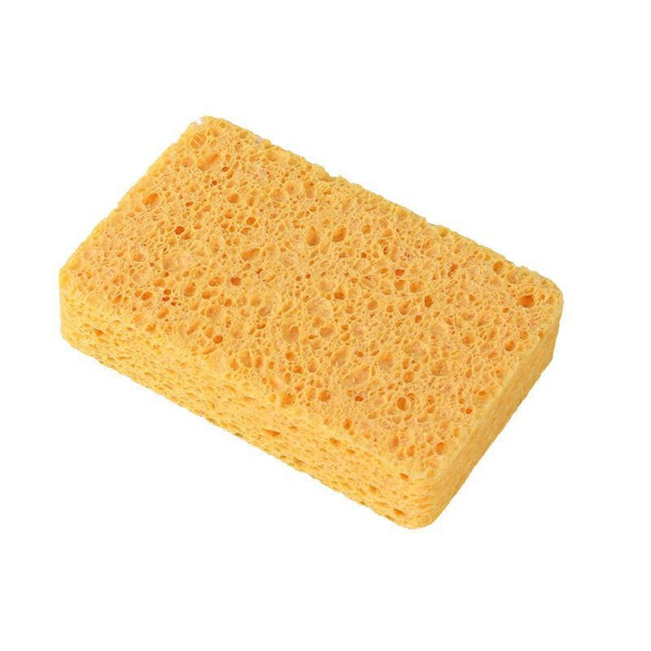 Burete de vase, Bumbac, 2x7x11cm, Galben