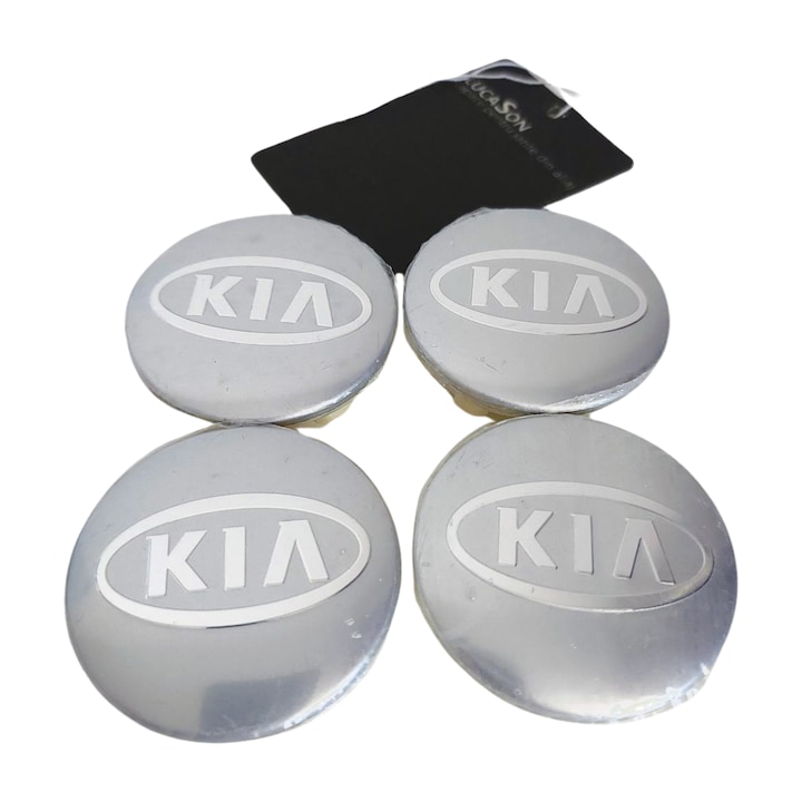 Set 4 capace jante KIA argintiu exterior: 58mm, interior: 49mm + odorizant LUCASON