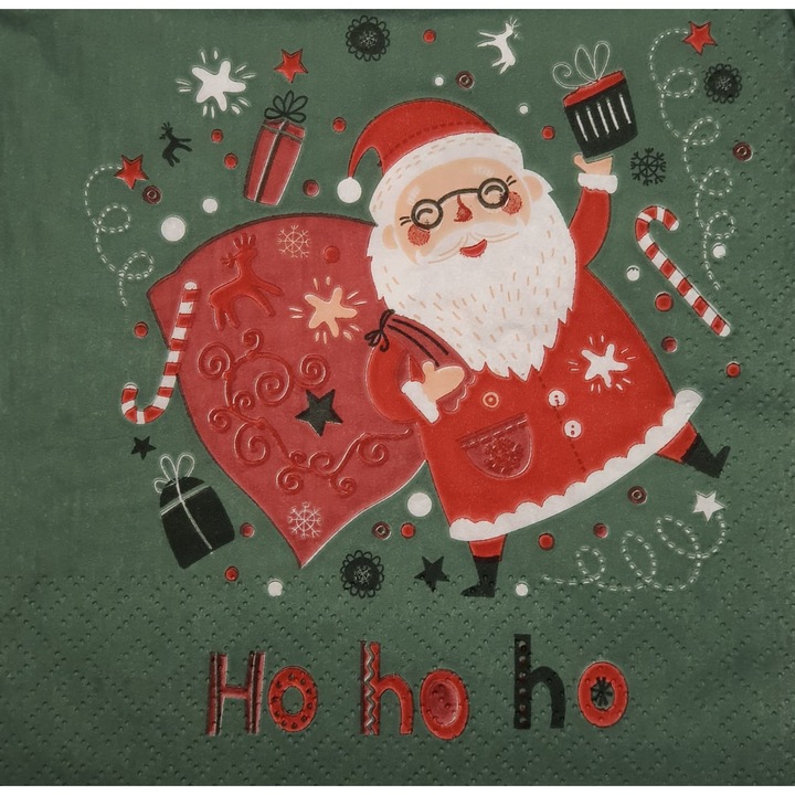 Set 20 servetele de masa, 3 straturi, 33 x 33cm, model Craciun HO