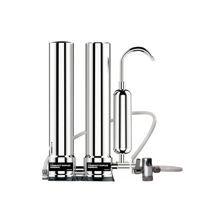 Filtru de apa, Aquator Compact Duplex Mineral, sistem complet, 4000 - 5000 L