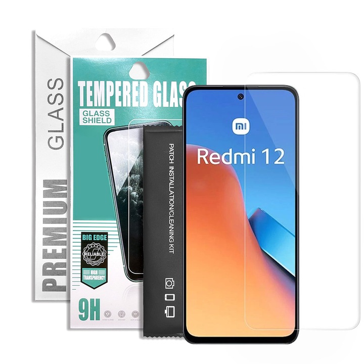 Xiaomi Redmi 12 4G / 5G / Redmi 13 4G / 5G / Poco M6 4G kompatibilis üvegfólia, előlapi, edzett, 9H, 0.33mm, prémium