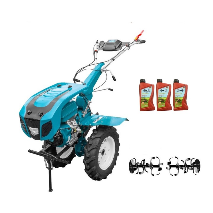 Motocultor Profesional Dakard Hs 1100D New, Motor 18 Cp, Capota cu Far, Freze Ajustabile 80-120Cm, 3L Ulei