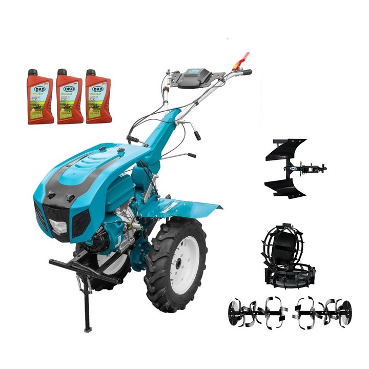 Motocultor Profesional Dakard Hs 1100D New, Motor 18 Cp, Capota cu Far, Freze Ajustabile 80-120Cm, Roti Metalice, Plug Reversibil, 3L Ulei