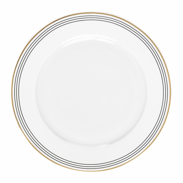 Farfurie plata 27cm, portelan alb, Ambition Art Deco