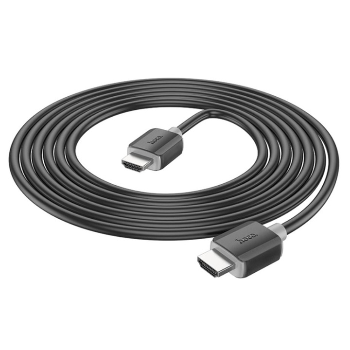 Cablu HDMI la HDMI, 4K 60Hz, HDTV2.0, 18Gbps, 2m, Hoco HDTV2.0 (US08), Black