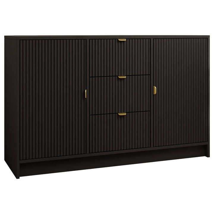 Comoda Razimo 2D3SZ, MIRJAN24, negru molet, 118x75x40 cm