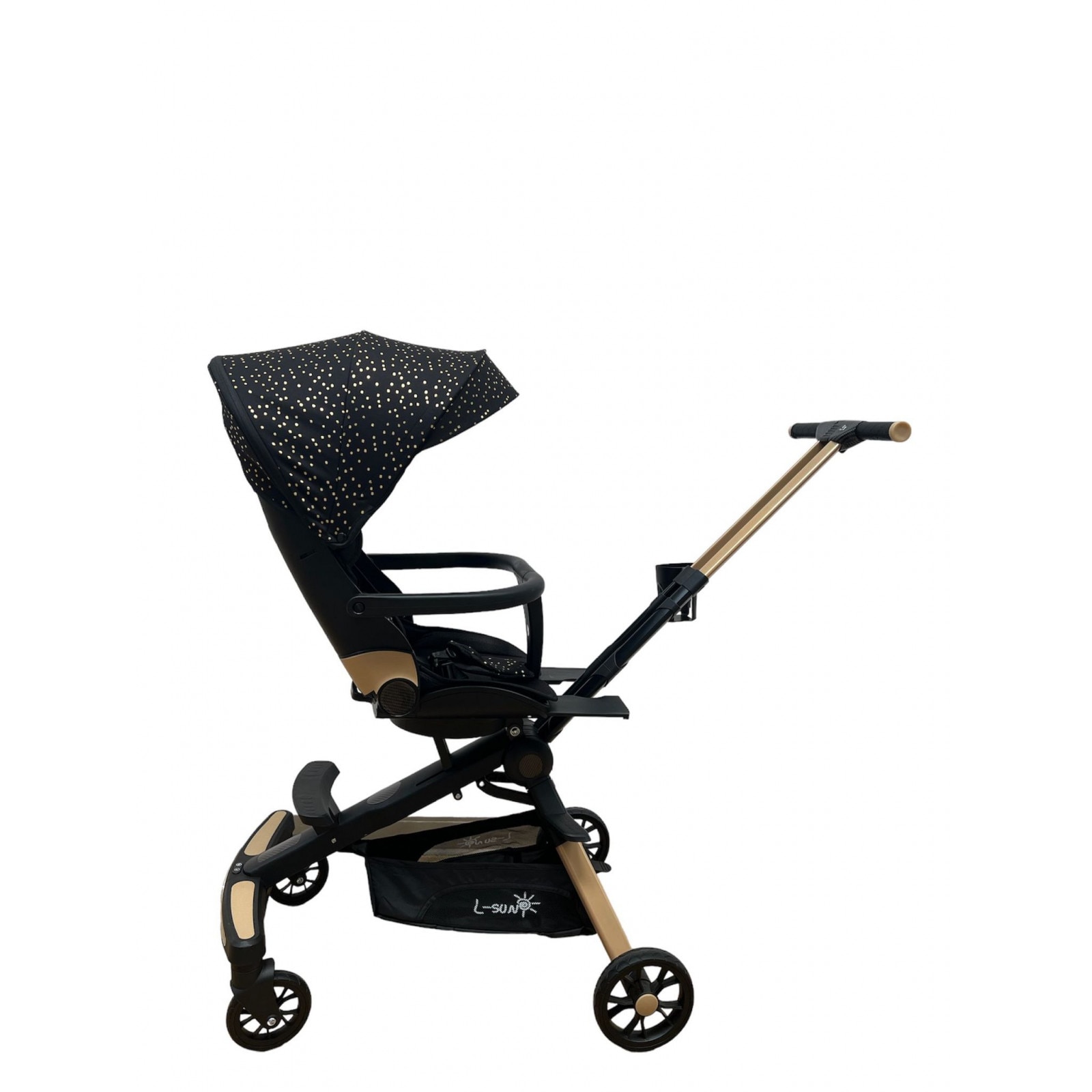 Carucior C2 Deluxe, reversibil, pliabil, cu lumini si muzica, Negru ...