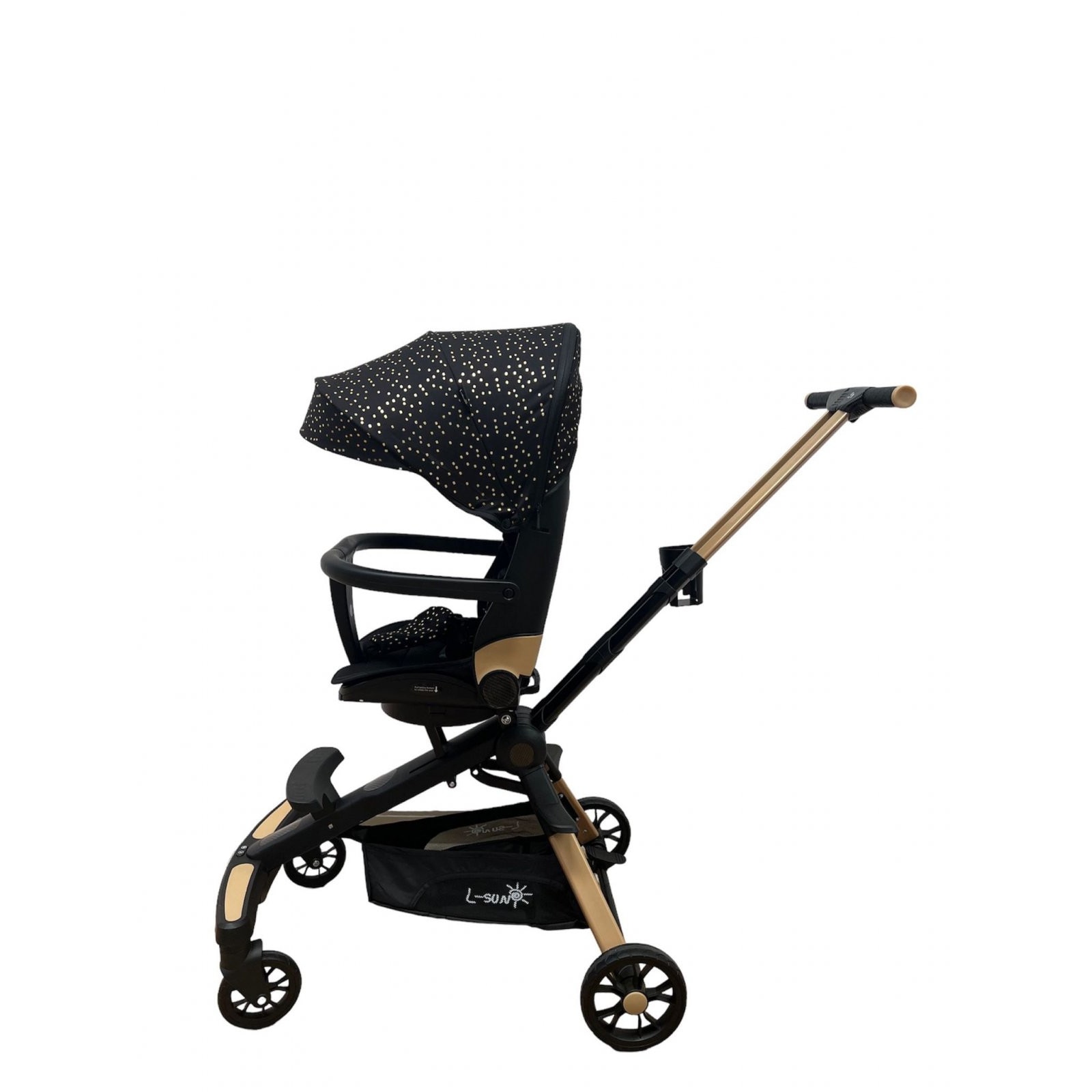 Carucior C2 Deluxe, reversibil, pliabil, cu lumini si muzica, Negru ...