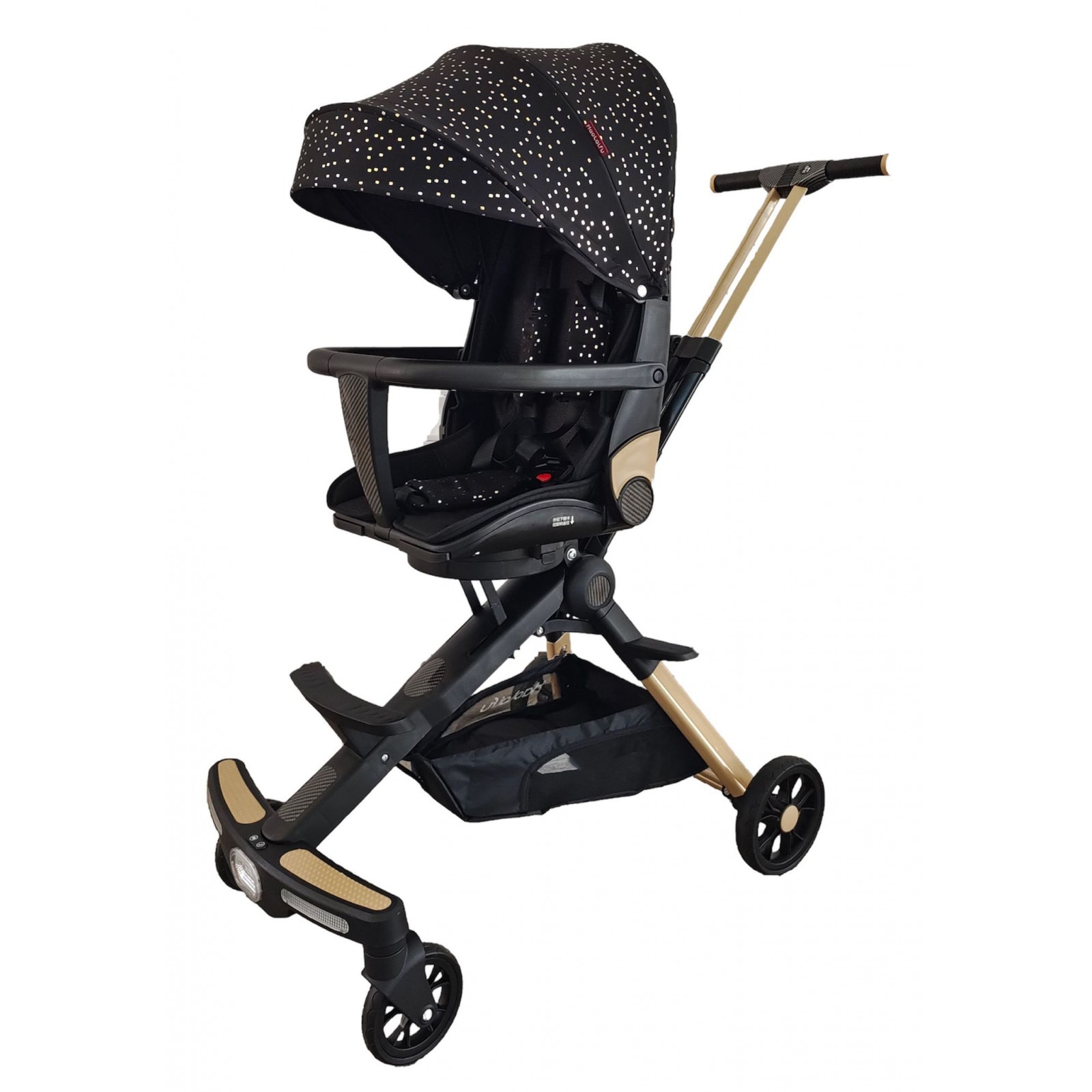 Детска количка C2 Deluxe, reversible, сгъваема, със светлини и музика ...