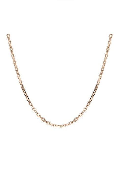 Lant din argint 925 simplu fara pandantiv placat cu aur 14k, 40 cm, aniversare