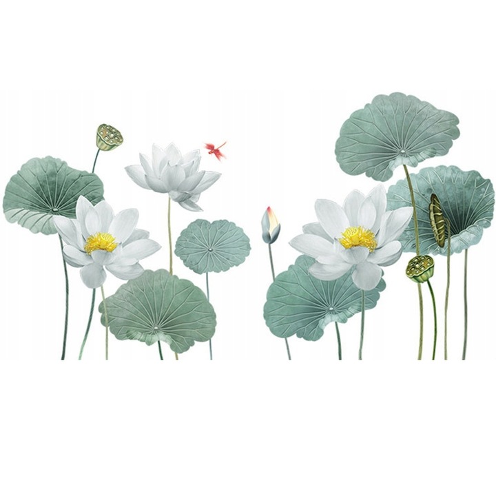 Sticker Decorativ Autoadeziv CCmax, 3 Flori de Lotus, 1800x900 mm