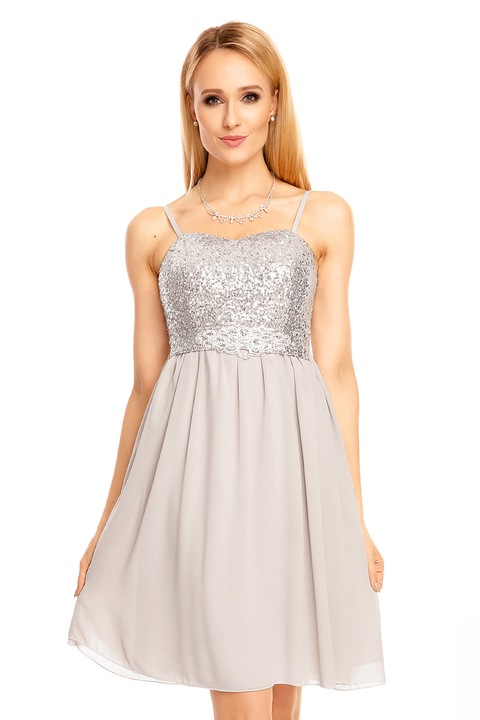 Rochie de seara cu corset argintiu 2XL