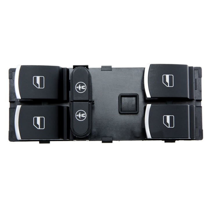 Ablakkapcsoló, fekete krómozott, Volkswagen Sharan 2010-2019, Touareg 2010-2018, Touran 2010-2015