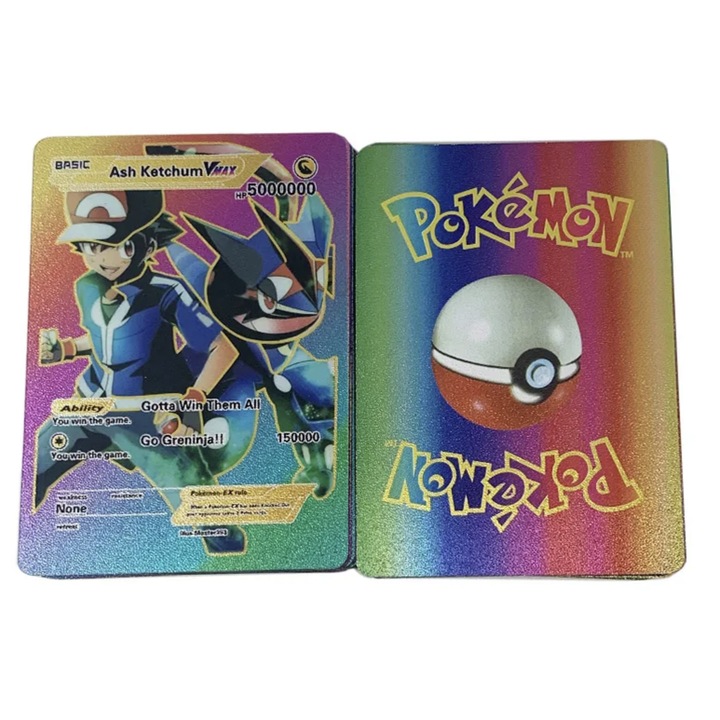 Комплект от 55 многоцветни златни Pokemon карти