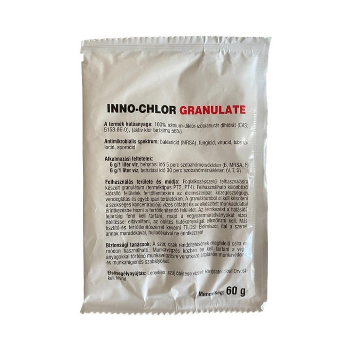 Inno-Chlor гранулат 60g, за производство на 10 литра дезинфекционен хипоразтвор