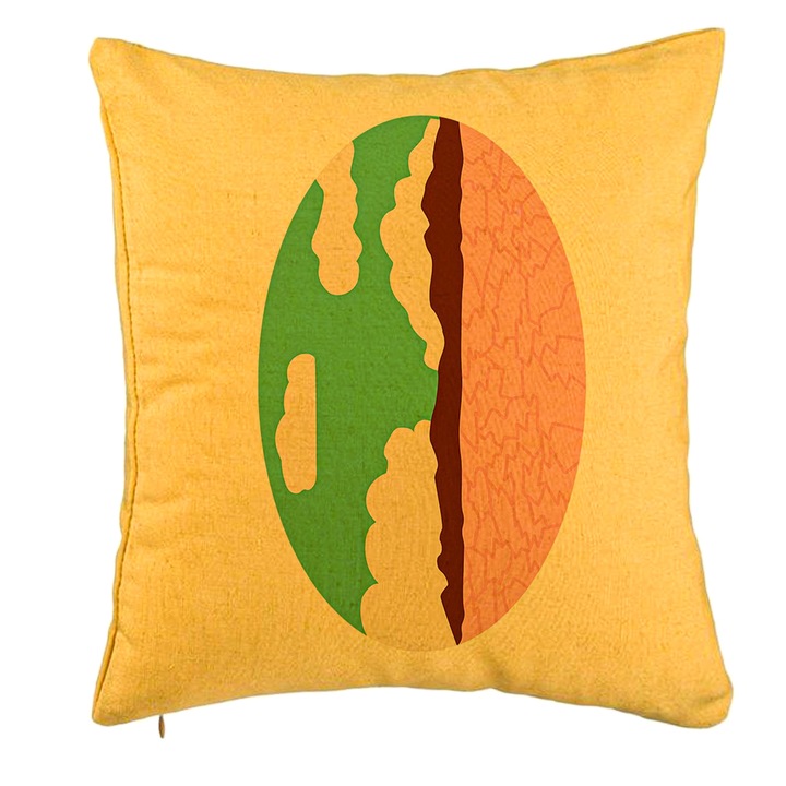 Perna Decorativa, Model Colorize, 40x40 cm, Galben, Husa Detasabila, Burduf