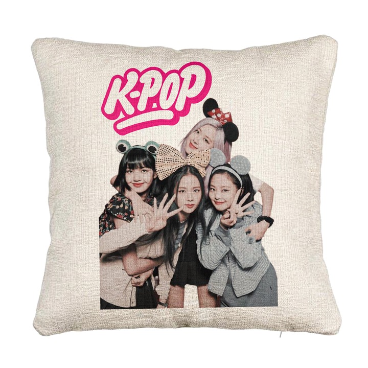 K-pop kanapé dekoratív párna, 40x40 cm, cipzárral