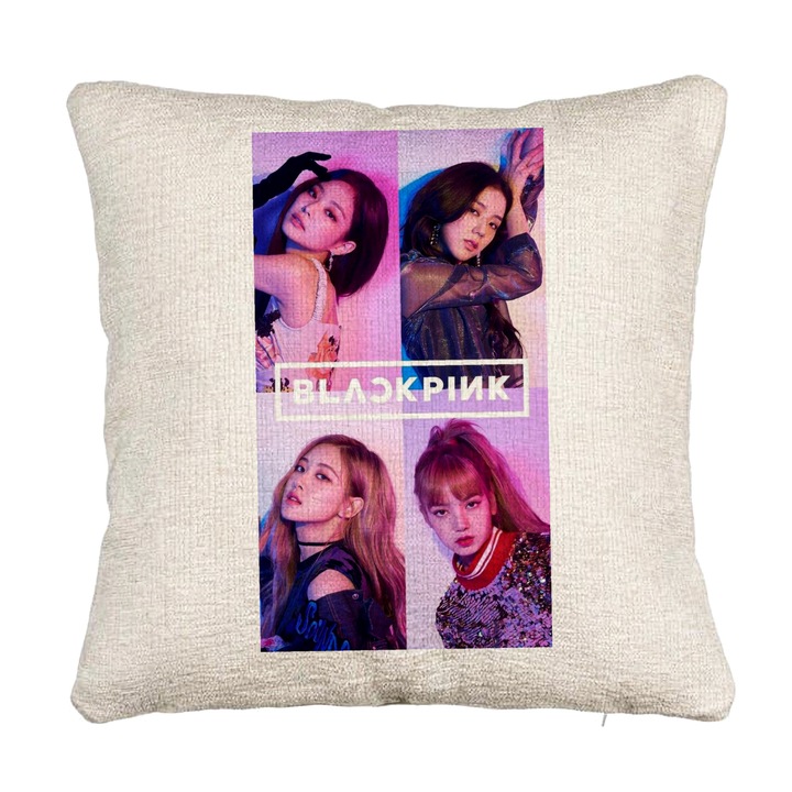 BlackPink kanapé dekoratív párna, 5, 40x40 cm, Cipzárral
