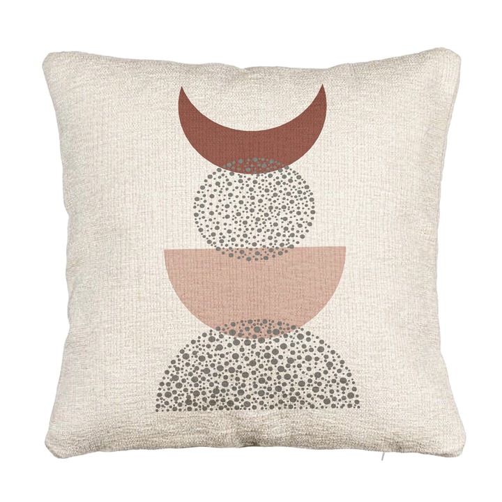 Perna Decorativa Canapea, Model Abstract Creativ 10, 40x40 cm, Cu fermoar