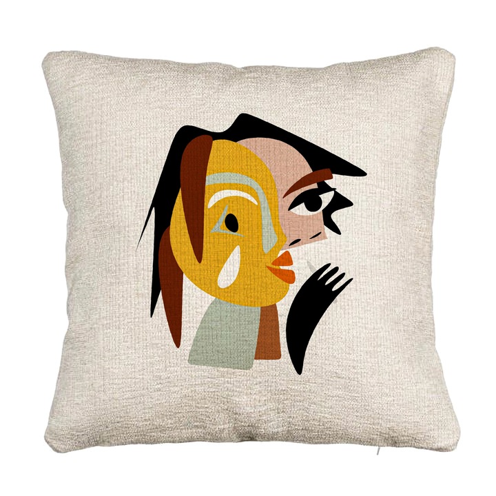 Kanapé díszpárna, Picasso stílus 2, 40x40 cm, cipzárral