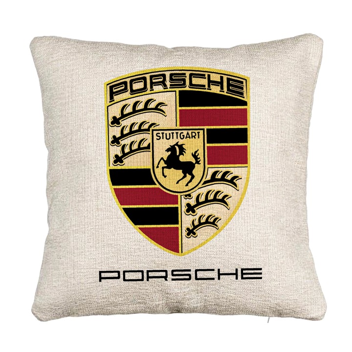 Декоративна възглавница за диван, модел Porsche, 40x40 см, с цип