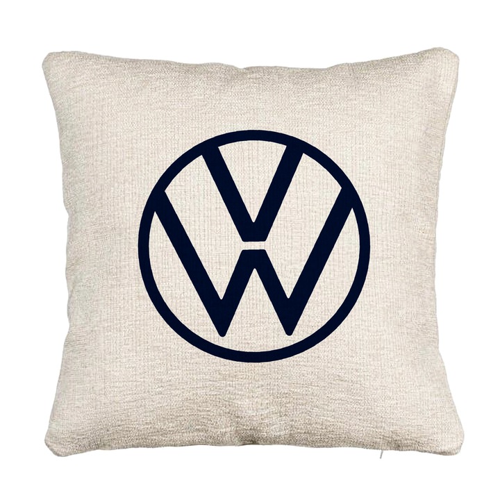 Perna Decorativa Canapea, Model Volkswagen, 40x40 cm, Cu fermoar