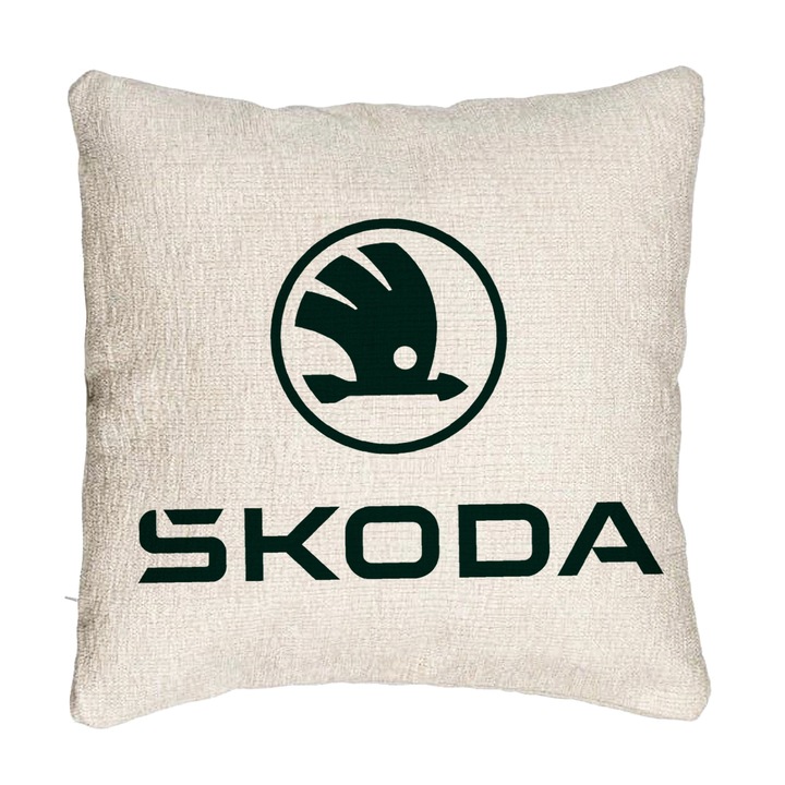 Декоративна възглавница за диван, модел Skoda, 40x40 см, с цип