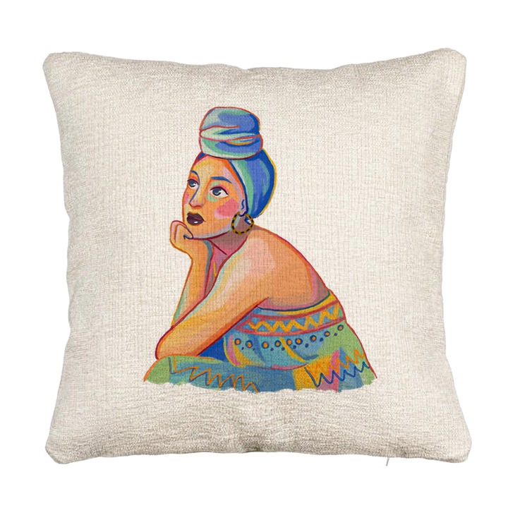 Perna Personalizata Canapea, Model African Fashion, 40x40 cm, Cu fermoar