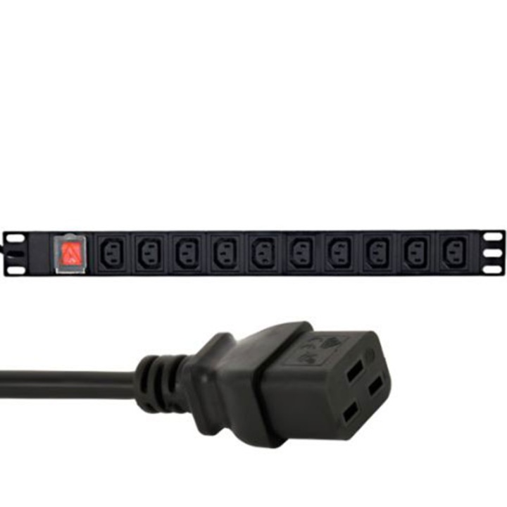Удължител, Energy, 10 гнезда, 16 A, Алуминий