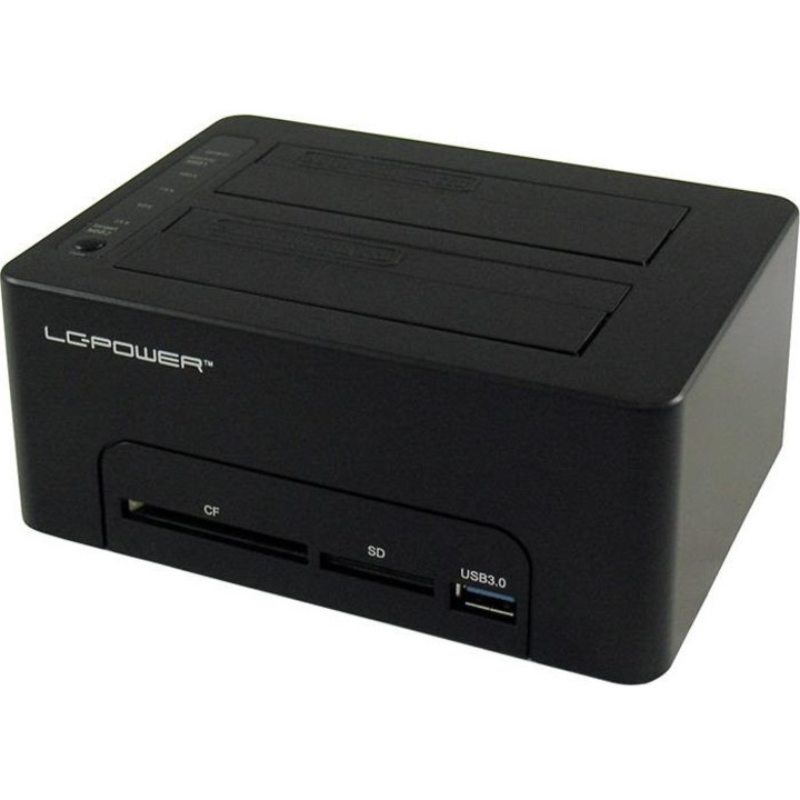 Statie de andocare, LC-Power, 2 x 2.5"/3.5", 1 x USB 3.0, Negru
