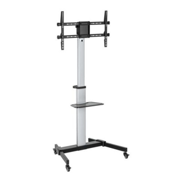 SBOX FS-444 37"-86" TV mobil állvány - Fekete/Ezüst (FS-444)
