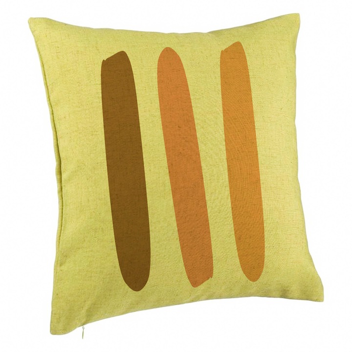 Dekoratív párna, Absztrakt Modell 13, 40x40 cm, Zöld, Levehető huzat, Fújtató