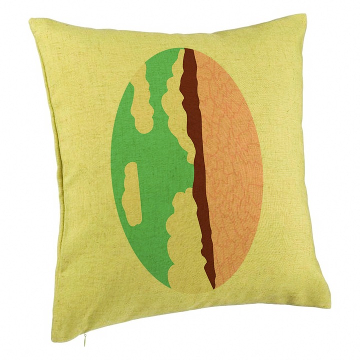 Perna Personalizata, Model Colorize, 40x40 cm, Verde, Husa Detasabila, Burduf