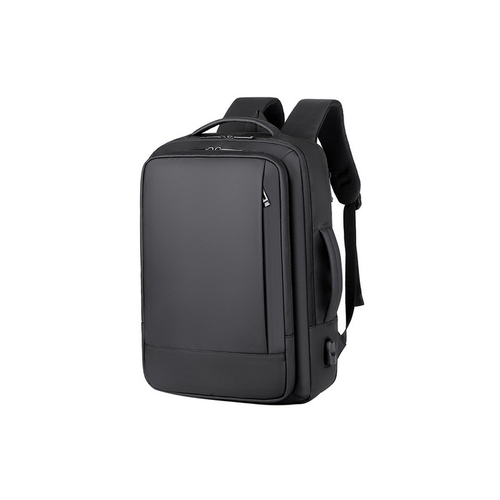 Rucsac pentru calatorie, Vaxiuja, Panza Oxford / Poliester, 44 x 11 x 31 CM, 20 - 35 L, Impermeabil, Rezistent la murdarie si uzura, Port USB, Negru