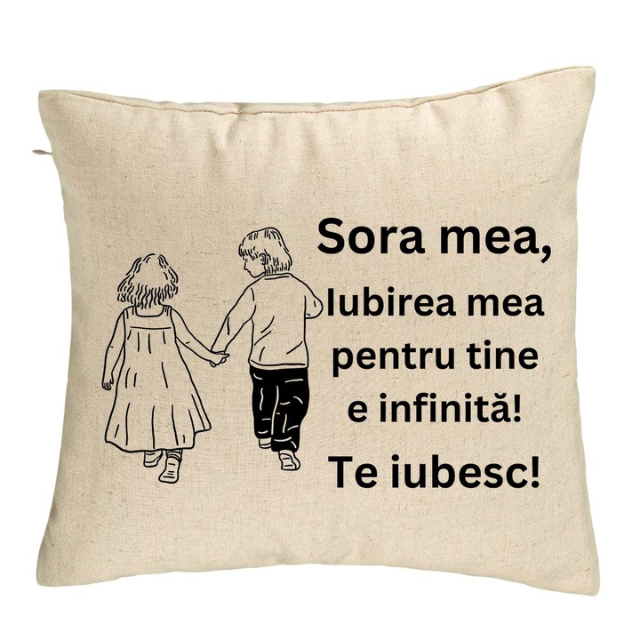Sora mea díszpárna 17, 40x40 cm, bézs, levehető huzat, fújtató