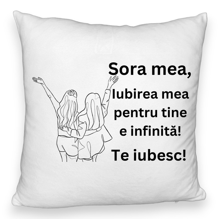 Perna Decorativa Fluffy, Sora mea 5, 40x40 cm, Alba, Husa Detasabila, Burduf