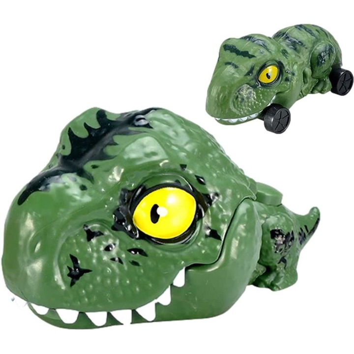 Lansatorul pentru masinute dinozaur, verde