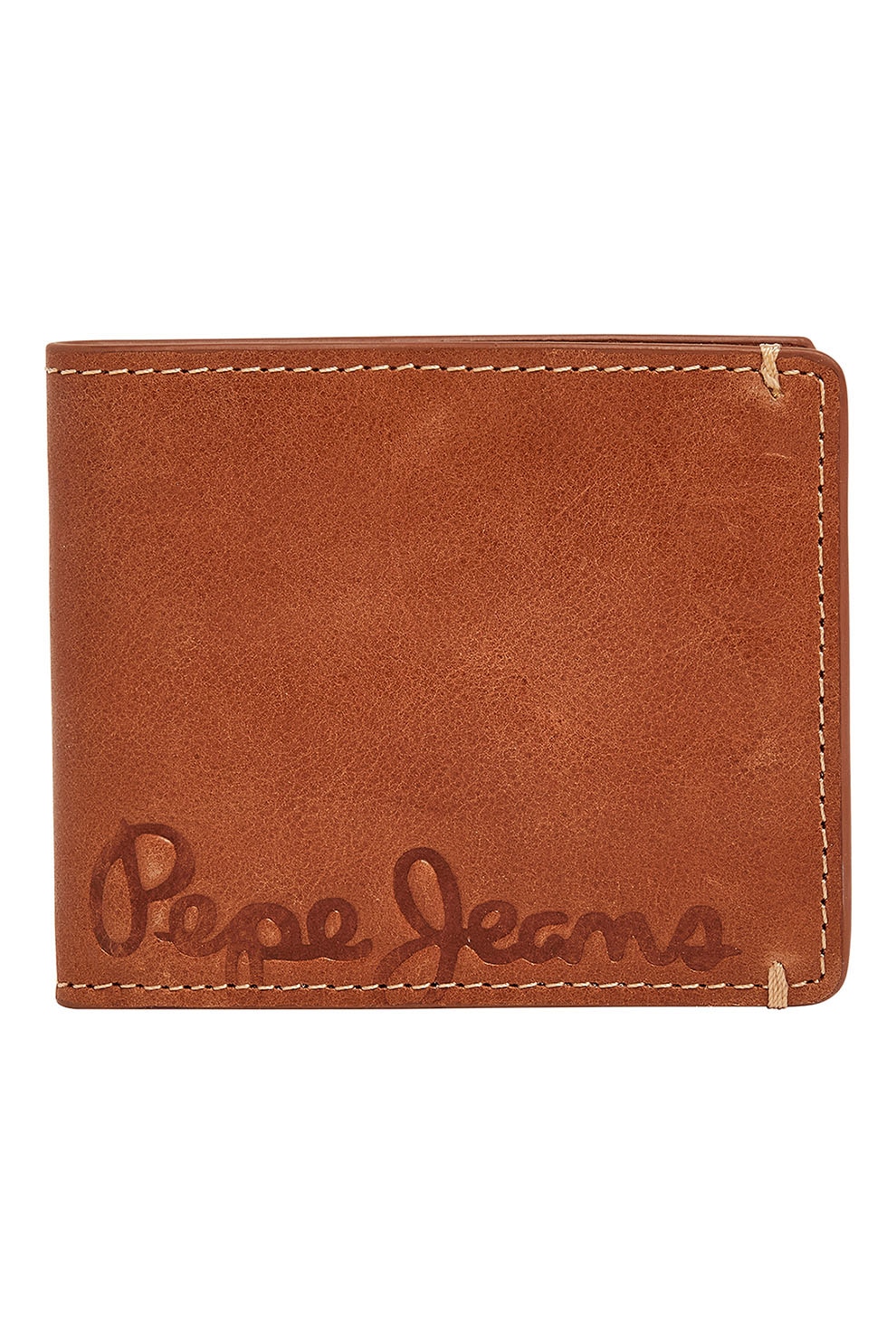 Pepe Jeans London, Portofel pliabil de piele Keanu, Caramel