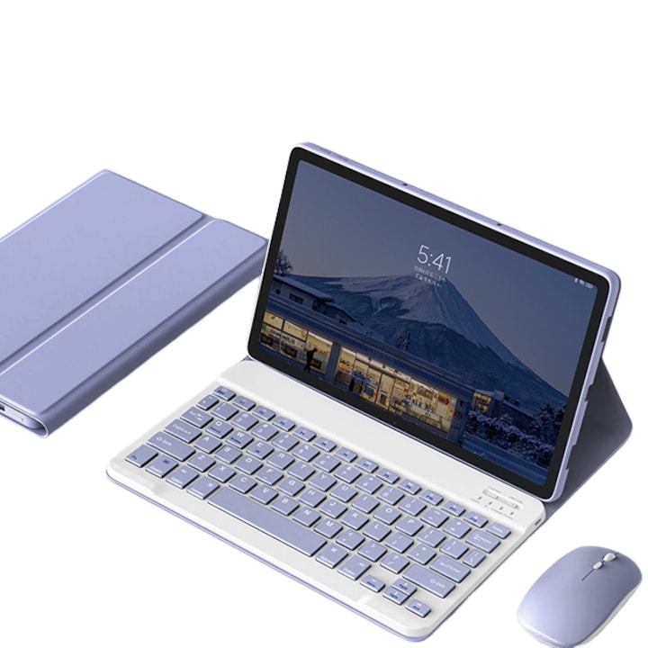 Калъф с клавиатура за Xiaomi Redmi Pad SE 11 инча 2023, Тъмнолилав