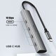Хъб USB C Type-C, USB 3.2, 4 в 1, 4 USB C порта, 10Gbps висока скорост, съвместим с Windows/Vista/Mac OS/Linux, сив