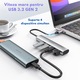 Хъб USB C Type-C, USB 3.2, 4 в 1, 4 USB C порта, 10Gbps висока скорост, съвместим с Windows/Vista/Mac OS/Linux, сив