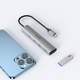 Хъб USB C Type-C, USB 3.2, 4 в 1, 4 USB C порта, 10Gbps висока скорост, съвместим с Windows/Vista/Mac OS/Linux, сив