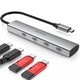 Хъб USB C Type-C, USB 3.2, 4 в 1, 4 USB C порта, 10Gbps висока скорост, съвместим с Windows/Vista/Mac OS/Linux, сив