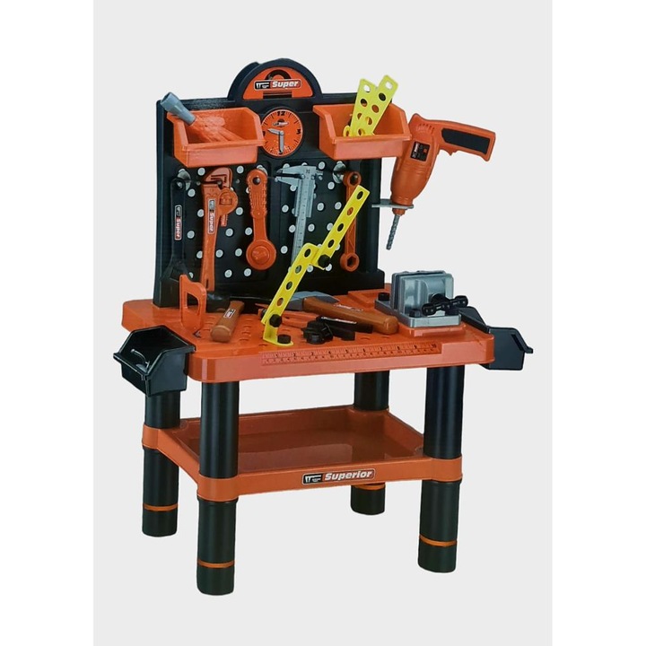 Banc de scule pentru micii mesteri, 68×58×33 cm, 50 piese