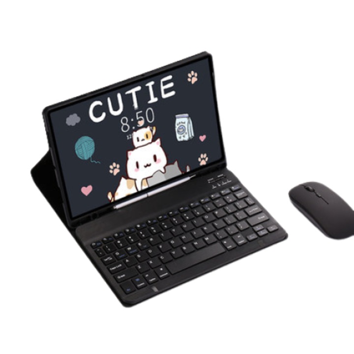 Husa cu tastatura pentru Samsung Galaxy Tab A9 Plus 11 inch 2023, Negru