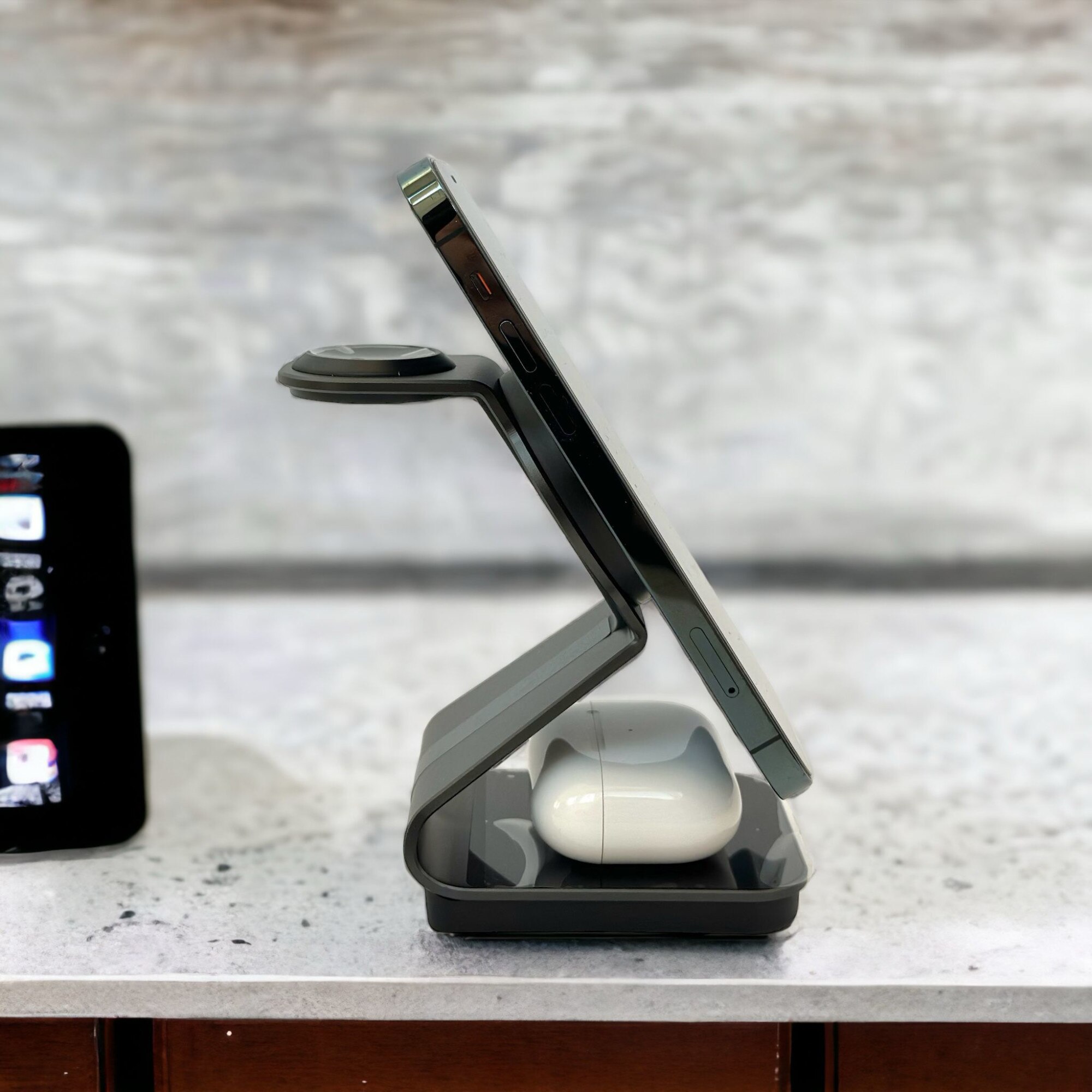 Magsafe 3 в 1 QI магнитна безжична зарядна станция, преносима, бързо ...